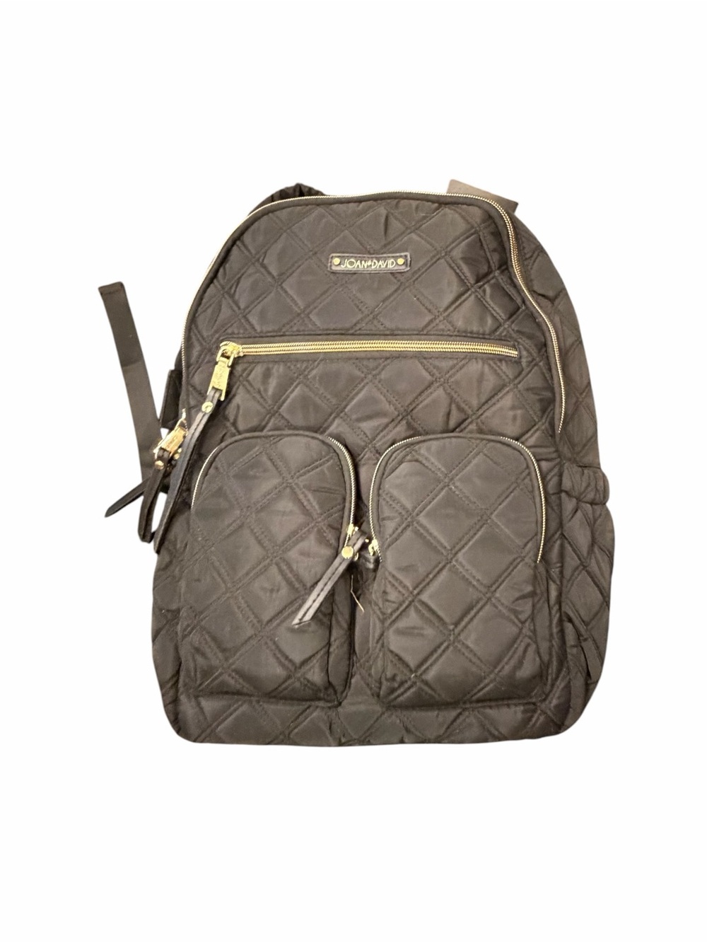 Joan & David 18" Diamond Quilted Puffer Nylon Travel School Backpack $190 Black
